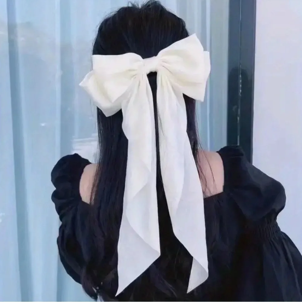 Bow hair clips- set of 3- Red, black, and white